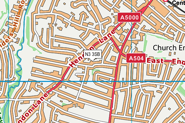 N3 3SB map - OS VectorMap District (Ordnance Survey)