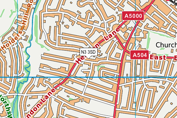 N3 3SD map - OS VectorMap District (Ordnance Survey)