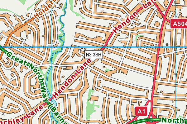 N3 3SH map - OS VectorMap District (Ordnance Survey)