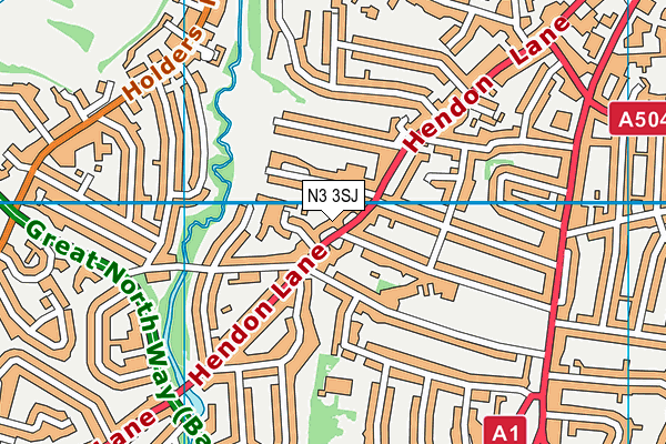 N3 3SJ map - OS VectorMap District (Ordnance Survey)