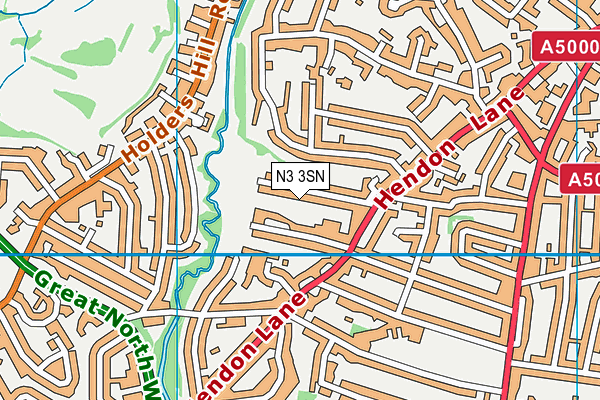 N3 3SN map - OS VectorMap District (Ordnance Survey)