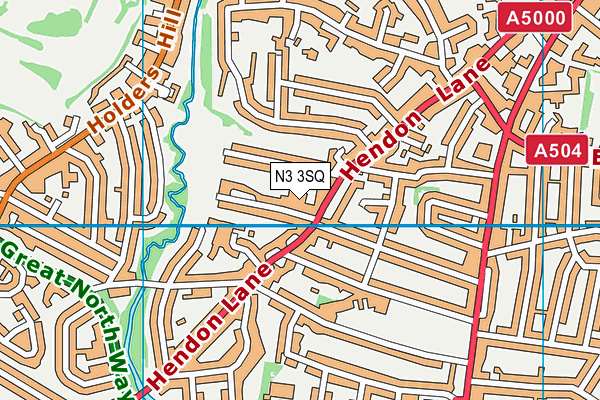 N3 3SQ map - OS VectorMap District (Ordnance Survey)