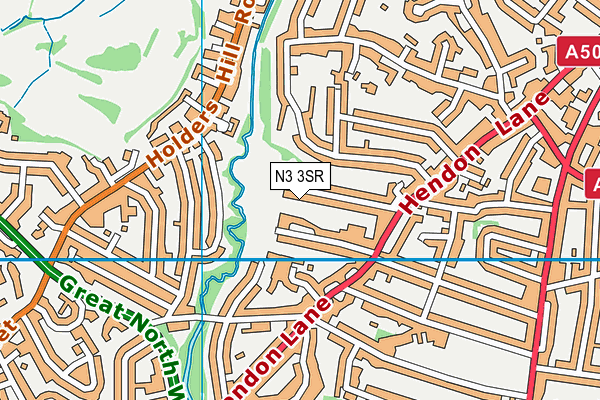 N3 3SR map - OS VectorMap District (Ordnance Survey)