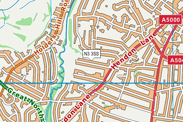 N3 3SS map - OS VectorMap District (Ordnance Survey)