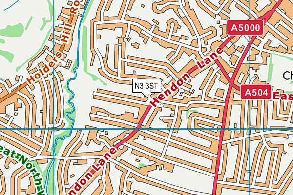 N3 3ST map - OS VectorMap District (Ordnance Survey)