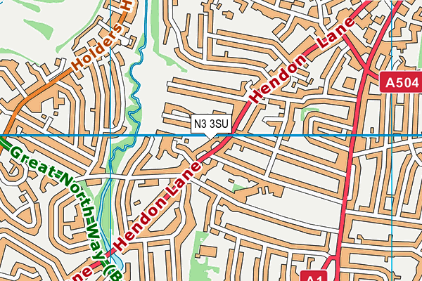 N3 3SU map - OS VectorMap District (Ordnance Survey)