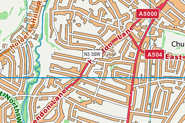 N3 3SW map - OS VectorMap District (Ordnance Survey)