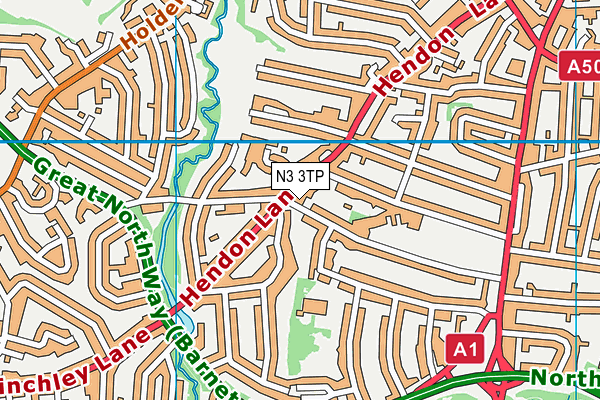 N3 3TP map - OS VectorMap District (Ordnance Survey)