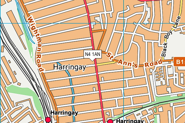 N4 1AN map - OS VectorMap District (Ordnance Survey)