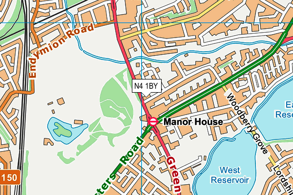 N4 1BY map - OS VectorMap District (Ordnance Survey)
