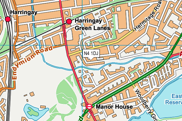 N4 1DJ map - OS VectorMap District (Ordnance Survey)