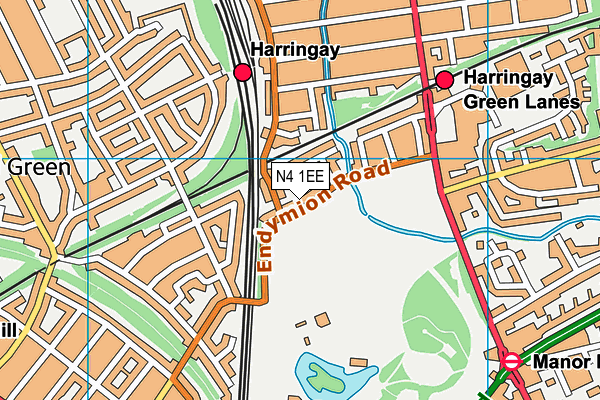 Finsbury Park - Track & Gym map (N4 1EE) - OS VectorMap District (Ordnance Survey)