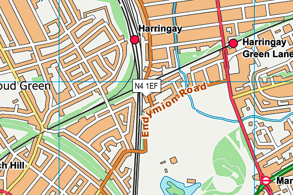 N4 1EF map - OS VectorMap District (Ordnance Survey)