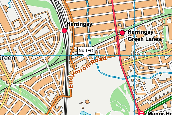 N4 1EG map - OS VectorMap District (Ordnance Survey)