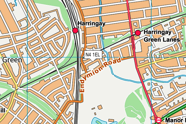 N4 1EL map - OS VectorMap District (Ordnance Survey)