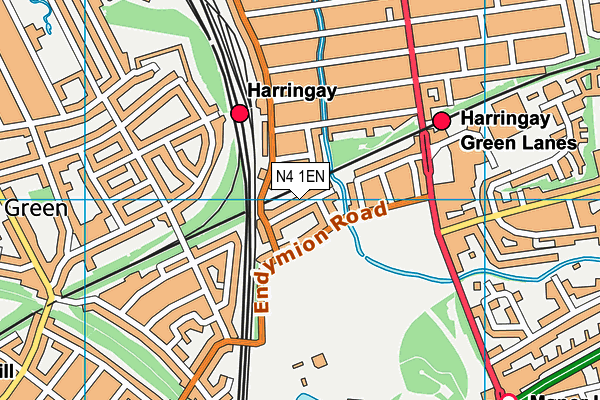 N4 1EN map - OS VectorMap District (Ordnance Survey)