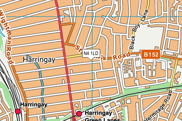 N4 1LD map - OS VectorMap District (Ordnance Survey)