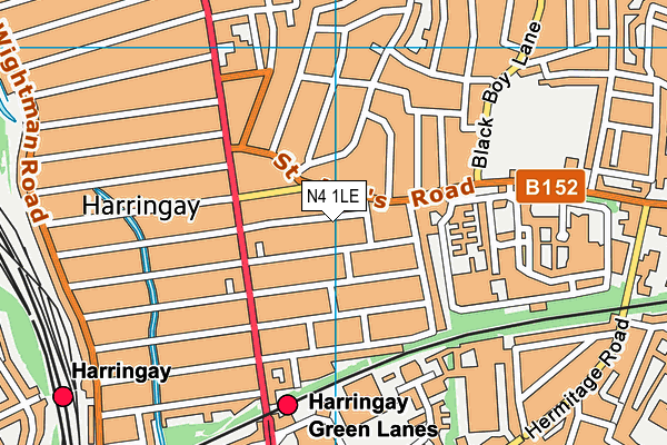 N4 1LE map - OS VectorMap District (Ordnance Survey)