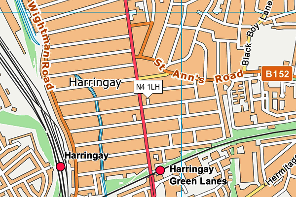 N4 1LH map - OS VectorMap District (Ordnance Survey)