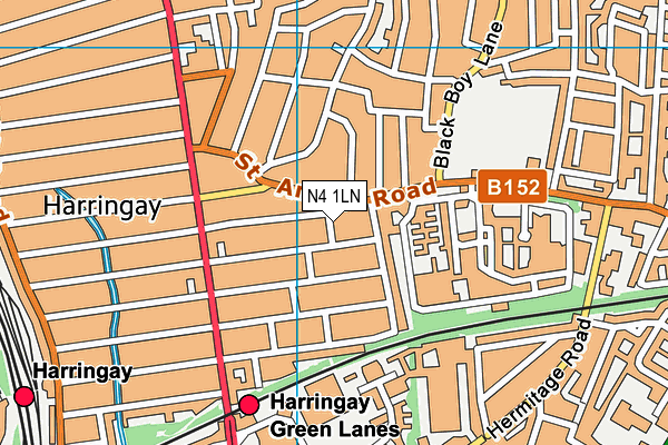 N4 1LN map - OS VectorMap District (Ordnance Survey)