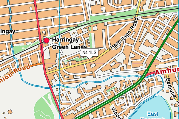 N4 1LS map - OS VectorMap District (Ordnance Survey)