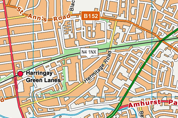 N4 1NX map - OS VectorMap District (Ordnance Survey)