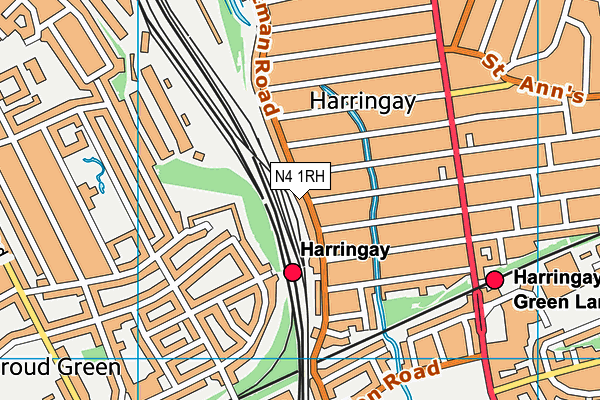 N4 1RH map - OS VectorMap District (Ordnance Survey)