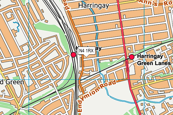 N4 1RX map - OS VectorMap District (Ordnance Survey)