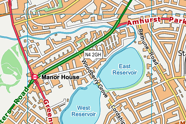N4 2GH map - OS VectorMap District (Ordnance Survey)