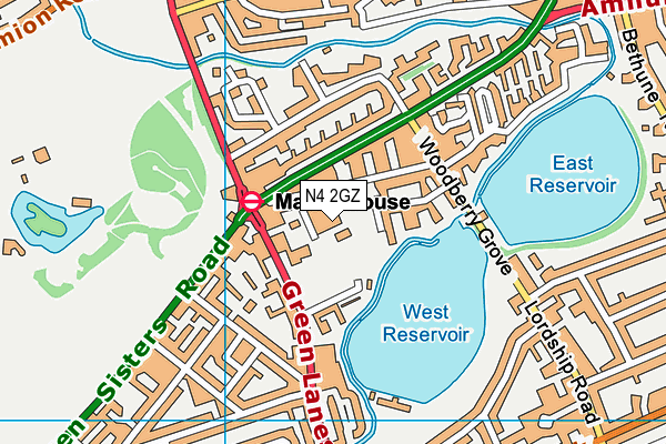 N4 2GZ map - OS VectorMap District (Ordnance Survey)