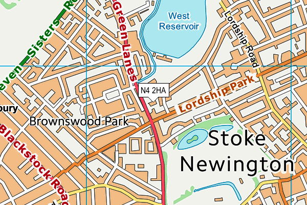 N4 2HA map - OS VectorMap District (Ordnance Survey)