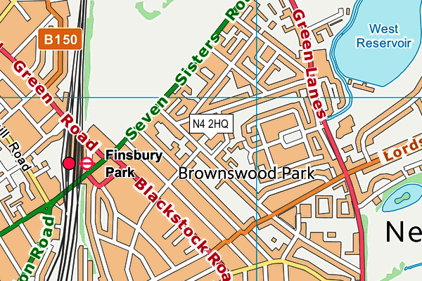 Parkwood Primary School map (N4 2HQ) - OS VectorMap District (Ordnance Survey)