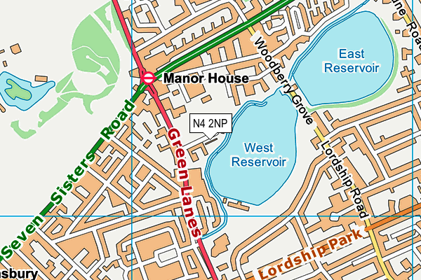 N4 2NP map - OS VectorMap District (Ordnance Survey)