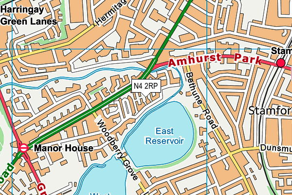 N4 2RP map - OS VectorMap District (Ordnance Survey)