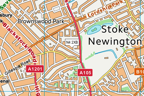 N4 2XB map - OS VectorMap District (Ordnance Survey)