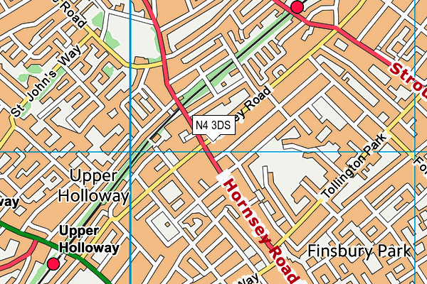 N4 3DS map - OS VectorMap District (Ordnance Survey)