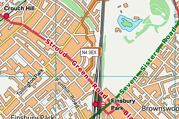 N4 3EX map - OS VectorMap District (Ordnance Survey)