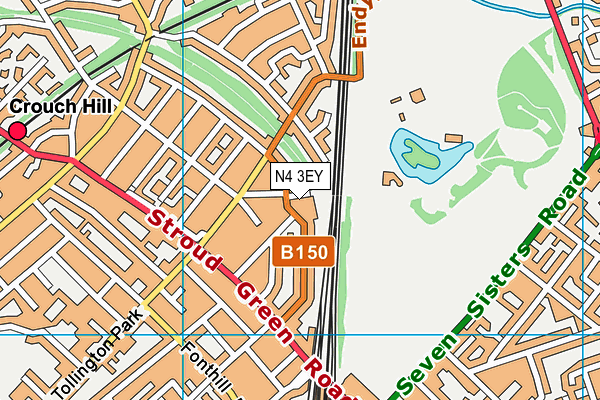 N4 3EY map - OS VectorMap District (Ordnance Survey)