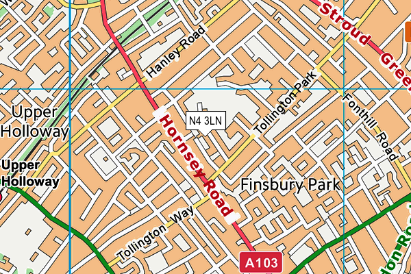 N4 3LN map - OS VectorMap District (Ordnance Survey)