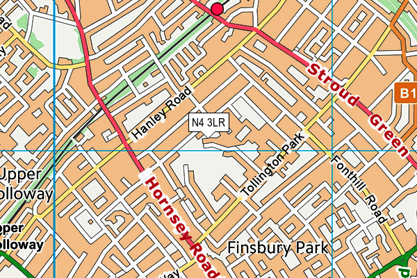N4 3LR map - OS VectorMap District (Ordnance Survey)