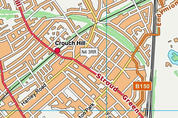 N4 3RR map - OS VectorMap District (Ordnance Survey)