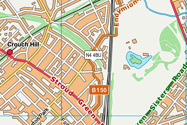 N4 4BU map - OS VectorMap District (Ordnance Survey)