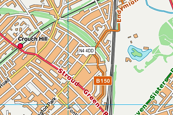 N4 4DD map - OS VectorMap District (Ordnance Survey)