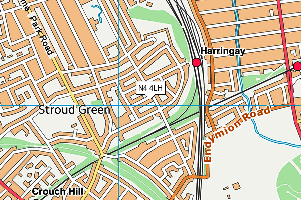 N4 4LH map - OS VectorMap District (Ordnance Survey)