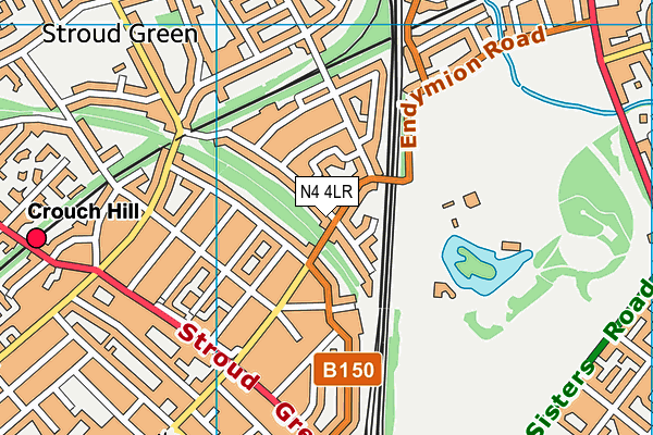 N4 4LR map - OS VectorMap District (Ordnance Survey)