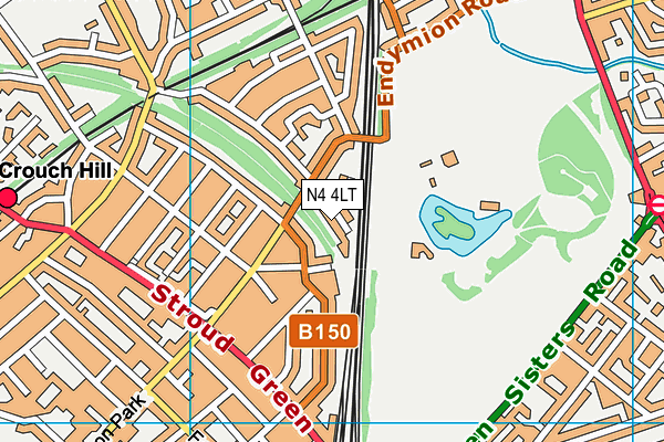 N4 4LT map - OS VectorMap District (Ordnance Survey)