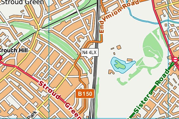 N4 4LX map - OS VectorMap District (Ordnance Survey)