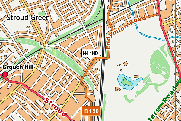 N4 4ND map - OS VectorMap District (Ordnance Survey)