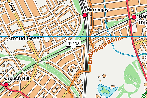 N4 4NX map - OS VectorMap District (Ordnance Survey)