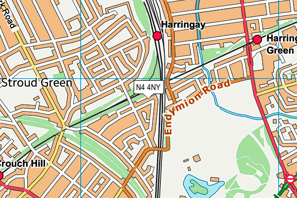 N4 4NY map - OS VectorMap District (Ordnance Survey)
